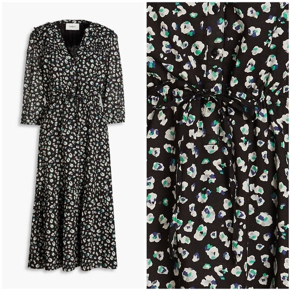 ba&sh Bowie Printed Midi Dress XS - Picture 11 of 12
